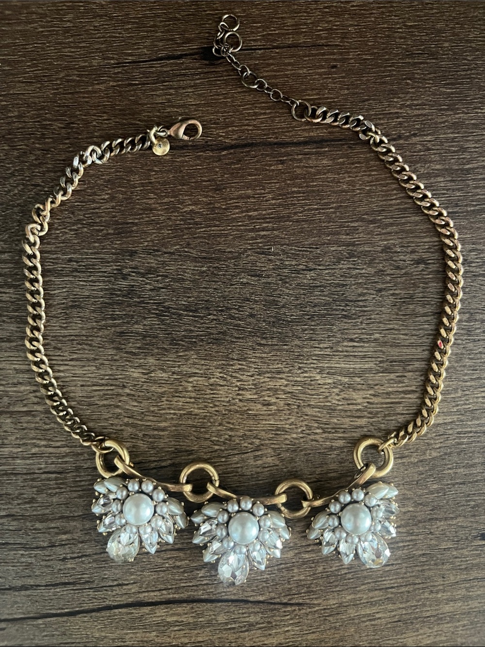 J. Crew Pear Rhinestones Necklace
